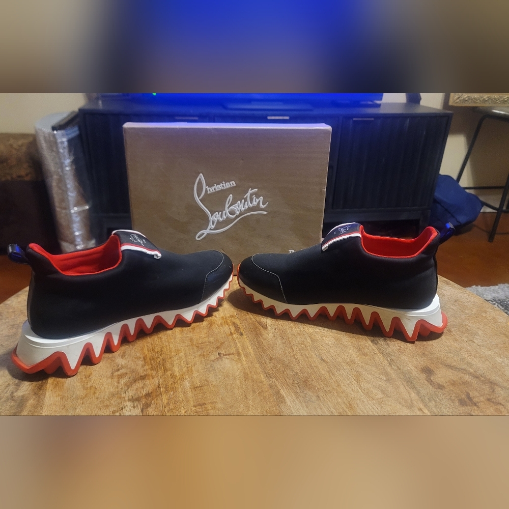 Christian Louboutin Black and Red Sneakers